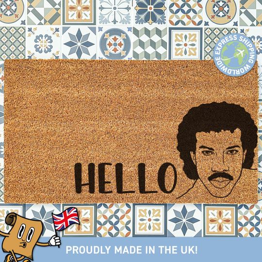 Lionel Richie Hello Doormat, Doormat Funny, Song Lyric Door Mat, Ritchie Hello, Hello Is It Me, New Home Decor, Custom Porch Decor
