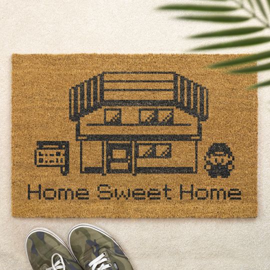 Discover Home Sweet Home Brush Door Mat Video Game Front Door Mat Custom Printed Funny Doormat