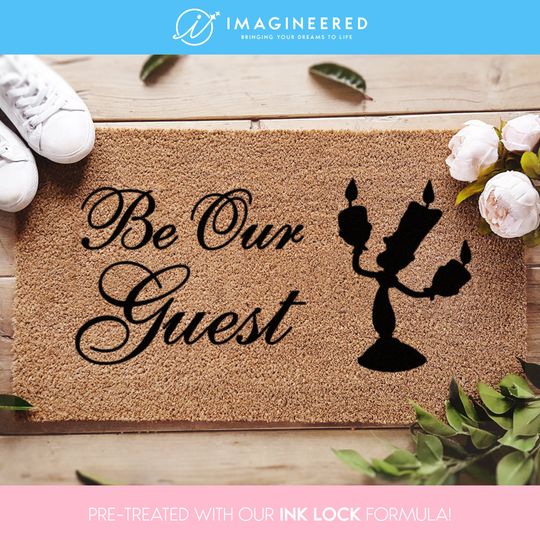 Discover Be Our Guest Disney Doormat - Disney Welcome Mat - Disney Home Decor - Disney Housewarming Gift