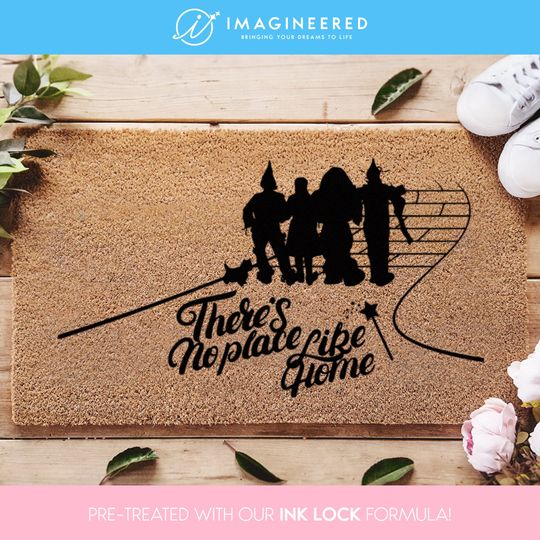 The Wizard Of Oz Cast Welcome Mat - There's No Place Like Home Doormat - Coir Mat - Home Decor - Housewarming Family Gift