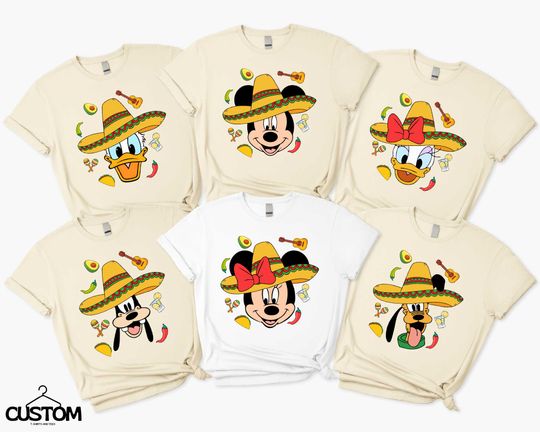 Discover Disney Mickey and Friends Cinco De Mayo Shirt, Disney Family Matching Tee, Disney Cinco De Mayo Fiesta Tee, Disneyland Trip Family Outfits