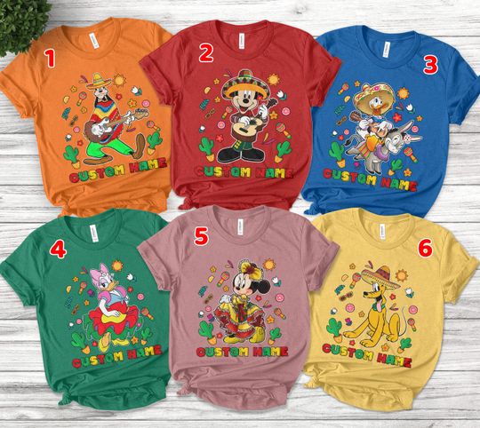 Personalized Mickey and Friends Cinco De Mayo Shirt/Mexico Fiesta Family Trip Matching Shirt/Disney Cinco De Mayo Vacation Shirt O-12042332