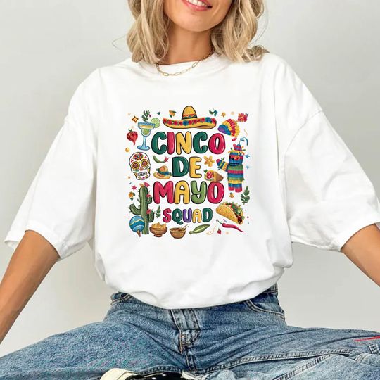 Discover Cinco De Mayo Squad T-Shirt, Cinco de Mayo Squad, Fiesta Gift Shirt, Mexican Sombrero Shirt, Mexican Fiesta Shirt, Mami Shirt
