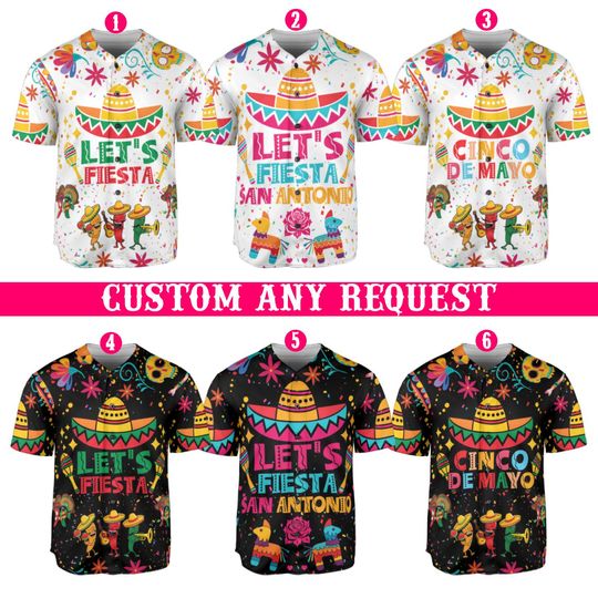 Cinco De Mayo Baseball Jersey, Let's Fiesta Matching Mexico Festival Jersey, Fiesta Squad, Fiesta San Antonio Jersey