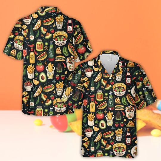 Mexican Food Cinco De Mayo Hawaiian Shirt, Mexico Celebration Button Up Shirt, Fiesta Squad Shirt, Mexican Festival Shirt, Taco Lover Gift