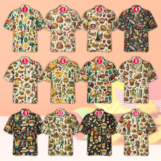 Discover Mexican Food Cinco De Mayo Hawaiian Shirt, Mexico Celebration Button Up Shirt, Fiesta Squad Shirt, Mexican Festival Shirt, Taco Lover Gift