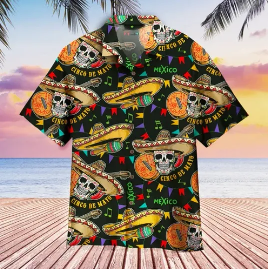 Discover Mexican Skull Cinco De Mayo Hawaiian Shirt Full Size S 5XL summer gift best