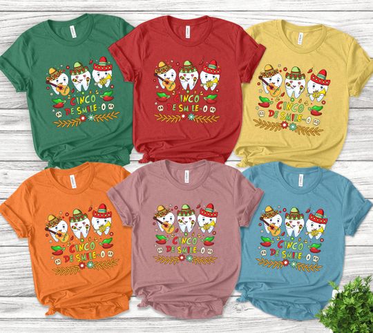 Discover Cinco De Smile O Shirt/Cinco De Mayo Dental Shirt/Let's Fiesta Shirt/Dentist Dental Hygienist Cinco De Mayo Mexican Fiesta Party