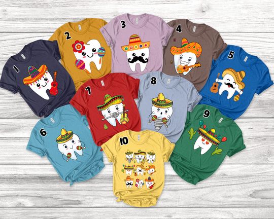 Discover Cinco De Mayo Dental Squad Shirt/Cute Mexican Tooth Shirt/Funny Dentist Crew Shirt/Dentist Dental Hygienist Mexican Fiesta Party