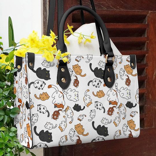 Leather Handbag Cat Leather Bag Naughty Cats