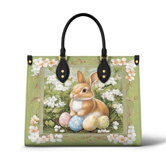 Leather Handbag Easter Elegance Bunny