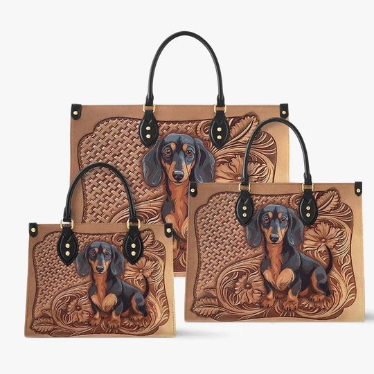 Discover Leather Handbag Dachshund Strength
