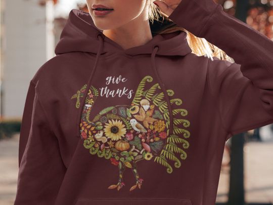 Discover Turkey Sweatshirt - Oversized Hoodie - Autumn Sweatshirt - Thanksgiving Shirt - Friends Sweatshirt -  Give Thanks -  Oversized Hoodie
