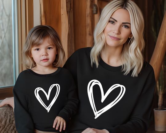 Besties Sweatshirt, Besties Matching Sweatshirt, Mother And Me Sweatshirt, Friends Sweatshirt, Heart Sweatshirt, Matching Besties Shirt