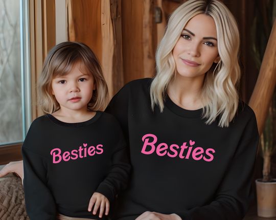 Besties Sweatshirt, Besties Matching Sweatshirt, Mother And Me Sweatshirt, Friends Sweatshirt, Heart Sweatshirt, Matching Besties Shirt