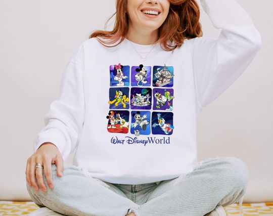 Discover Comfort Colors Walt Disney World Sweater, Disney Astronauts Mickey And Friends Sweatshirt, Vintage Space Mountain Sweatshirt, Disney Kids