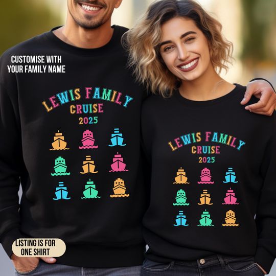 Discover Family Name on Cruise Vacation T-Shirts, 2025 Matching Family Cruise Shirts, Personalized TShirts for Group Cruise, friends Sweatshirts