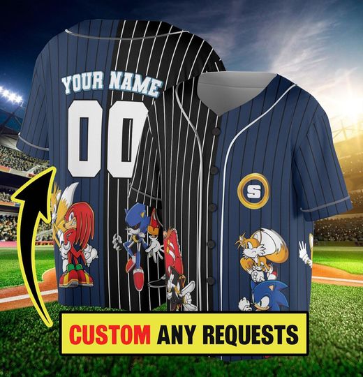 Discover Personalized Sonic Jersey Baseball, Custom Sonic Jersey, Funny Sonic Jersey, Sonic Party Jersey, Sonic Birthday Gift