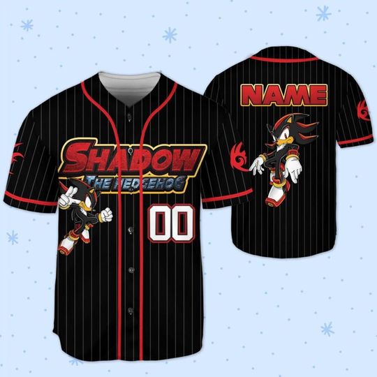 Shadow The Hedgehog Baseball Jersey, Sonic Baseball Shirt, Custom Gamer Jersey, Anime Sports Shirt, Gift for Sonic Fans