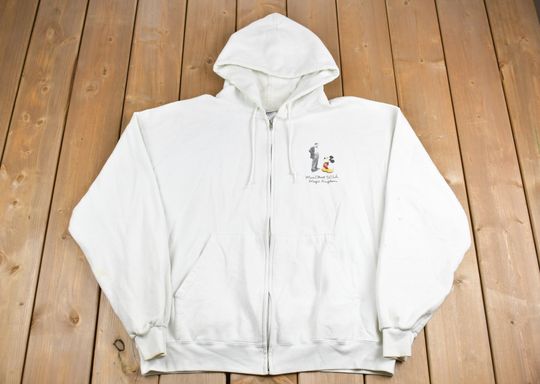 Vintage 1990s Disney Main Street USA Mickey Mouse Zip Up Hoodie / Vintage Sweatshirt / Vintage Disney / Mickey / Magic Kingdom / Made In USA