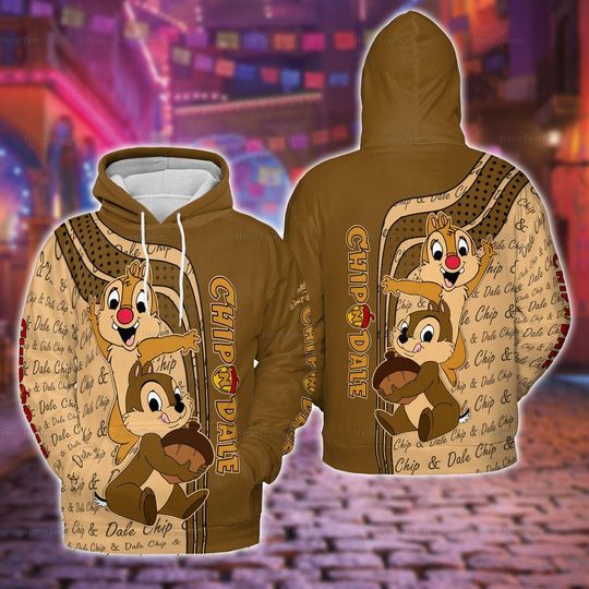 Discover Chip And Dale Hoodie, Chip 'n Dale Hoodie 3D Hoodie, Rescue Rangers Hoodie, Chip And Dale Shirt, Cute Cartoon Friend Hoodie