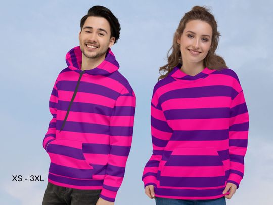 Cheshire Cat Alice in Wonderland Unisex Hoodie, Cosplay, Halloween, Gift for Her, Gift for Him, Sweatshirt, Sweater, Birthday Gift