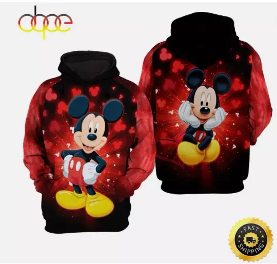 Mickey Mouse Red Disney 3D HOODIE HALLOWEEN GIFT CHRISTMAS GIFT BEST PRICE