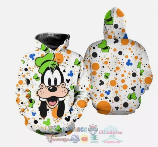 Goofy Dog Polkadot Pattern Disney 3D HOODIE HALLOWEEN GIFT US SIZE BEST PRICE