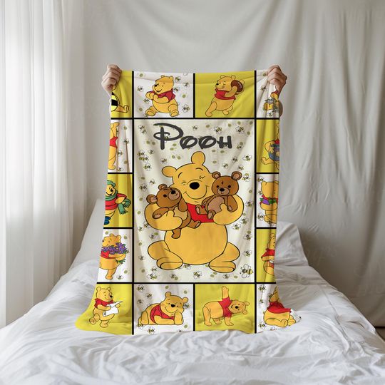 Discover Classic Winnie The Pooh Blanket, Pooh Blankets, Disney Throw Decor, Pooh Birthday blankets, Baby Pooh Bear Throw, Birthday Gifts