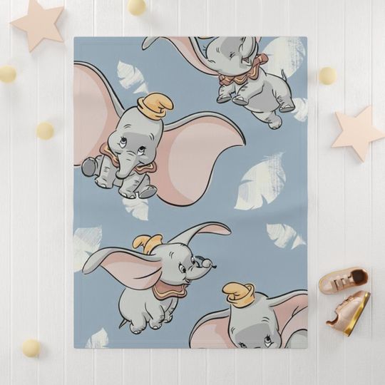 Discover Whimsical Elephant Baby Blanket, Nursery Decor, Baby Shower Gift, Soft Plush Fleece, Kids Room Bedding, Disney Inspired