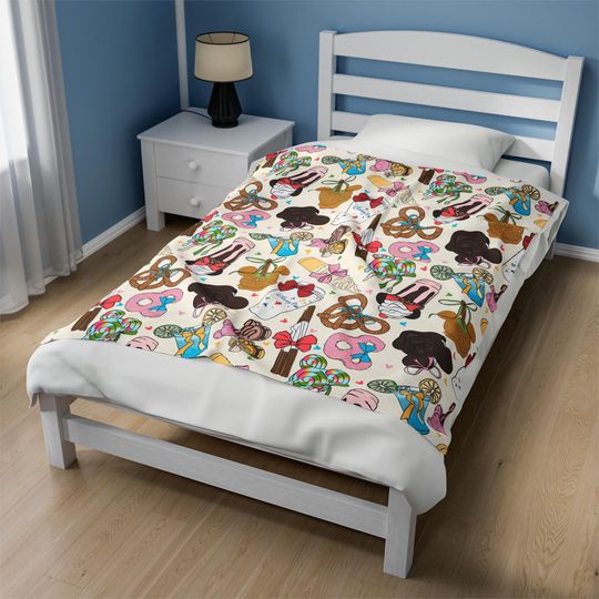 Discover Mickey Shaped Snacks Disney Velveteen Plush Throw Blanket