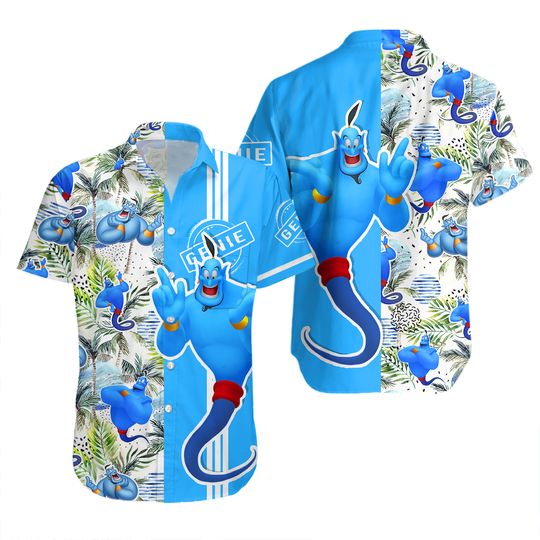 Genie Hawaiian Shirt, Genie Beach Summer Shirt, Funny Disney Genie Aladdin Shirt, Comfortable Short Sleeves
