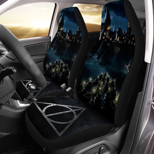Harry Potter Hogwarts Witch Castle Car Seat Covers, Movies Gift for Fans.