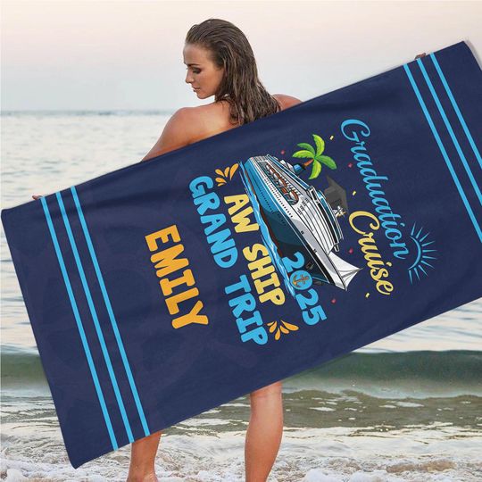 Discover Graduation Cruise 2025 Beach Towel, Cruise Gift For Graduate Friends