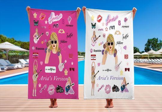Christmas Gift , Cat Butterfly Towel, Vacation Gift, Concert Gift, Bath & Pool Towel, Anniversary/Birthday Beach Towel, Beautiful Word Towel