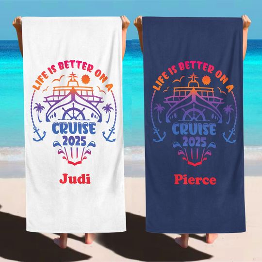 Discover Cruise 2025 Beach Towel, Life is Better on a Cruise Beach Towel, Cruise Life, Friends Cruise Matching, Family Vacation Gift, Sea Holiday
