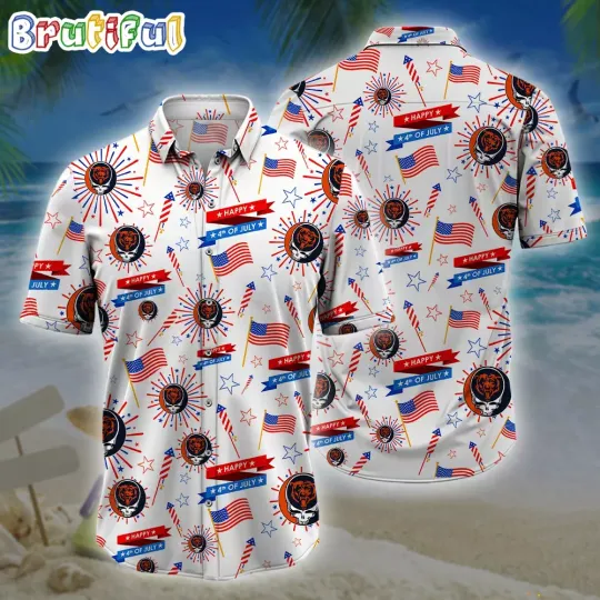 Discover Chics Team Bears Hawaiian Shirt, 4th Of July with Team Bears Hawaiian Shirt