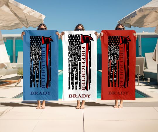 Fire Department Gifts Custom Firefighter Towel Personalized Fire Academy Graduation Gift for Him Her Fireman Gift Christmas Husband Dad