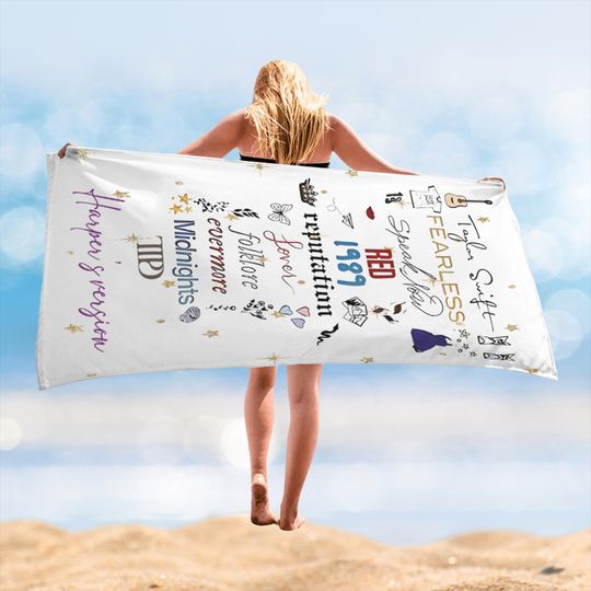 Christmas Gift , Cat Butterfly Towel, Vacation Gift, Concert Gift, Bath & Pool Towel, Anniversary/Birthday Beach Towel, Beautiful Word Towel