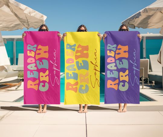 Personalized Cousin Crew Beach Towel, Custom Name Pool Towel For Kids/Adult,Cousin Family Reunion Gift,Retro Multi Color Vacation Towel Gift