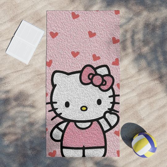 Hello Kitty Beach Towel,GF Gift,Towel,Fabric Towel