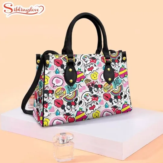Discover Personalized Mickey Minnie Leather Handbag, Mickey Minnie Lovers Gift