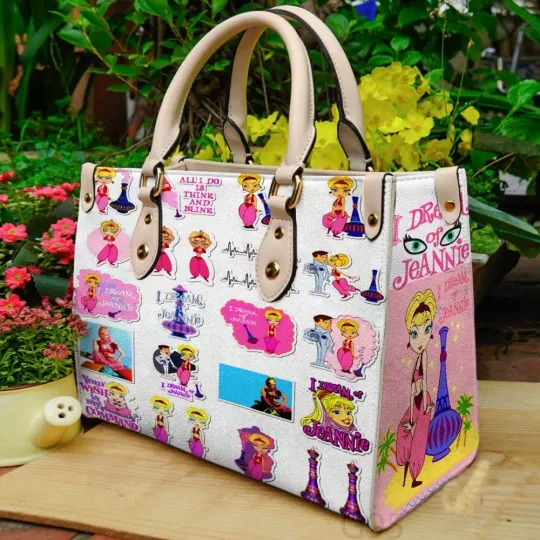 Discover Personalized I Dream Of Jeannie Cartoon Leather Handbag Lovers Gift