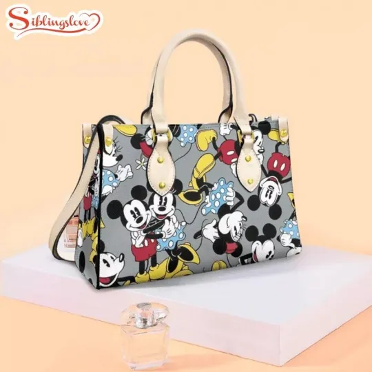 Discover Personalized Mickey Minnie Leather Handbag, Mickey Minnie Lovers Gift