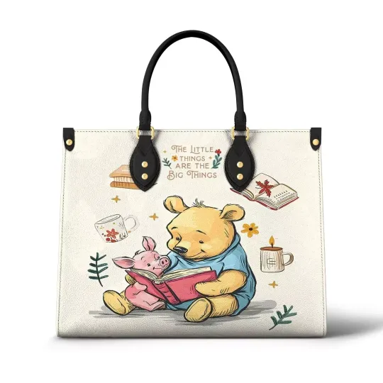 Discover Personalized Winnie The Pooh Bear Leather Handbag, Winnie The Pooh Lovers Gift