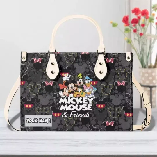 Discover Personalized Mickey Mouse Ears Leather Handbag, Mickey Mouse Lovers Gift