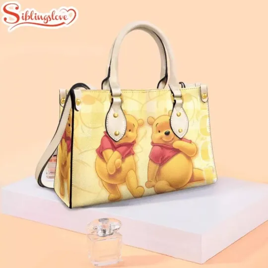 Discover Personalized Winnie The Pooh Bear Leather Handbag, Winnie The Pooh Lovers Gift