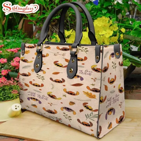Personalized Lilo and Stitch Leather Handbag, Stitch Lovers Leather Bag Gift