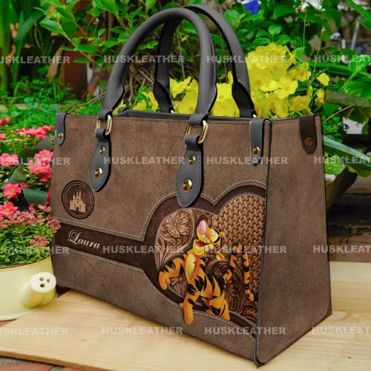 Discover Personalized Tigger Winnie The Pooh Friends Cartoon Leather Handbag Lovers Gift