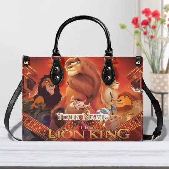 Personalized Simba The Lion King Leather Handbag, Simba Mufasa Lovers Gift